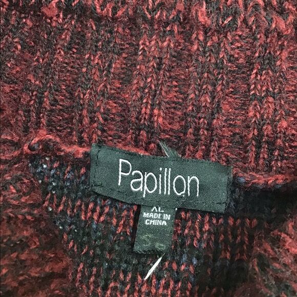 Papillon Red Dress Cowl Turtleneck Sweater Dress Size XL New Without Tag - Picture 7 of 8